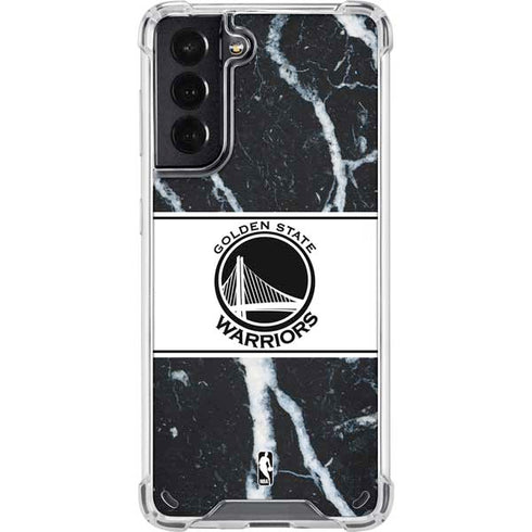 NBA Golden State Warriors Marble Galaxy S21 5G Clear Case