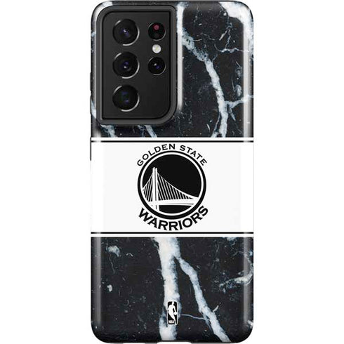 NBA Golden State Warriors Marble Galaxy S21 Ultra 5G Pro Case
