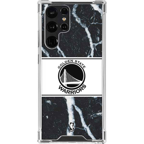 NBA Golden State Warriors Marble Galaxy S22 Ultra Clear Case