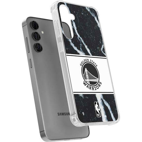 NBA Golden State Warriors Marble Galaxy S24 Plus Clear Case