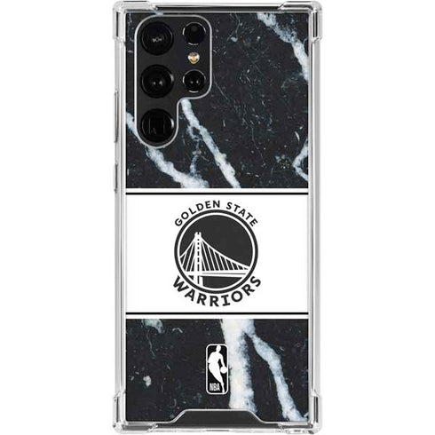 NBA Golden State Warriors Marble Galaxy S24 Ultra Clear Case