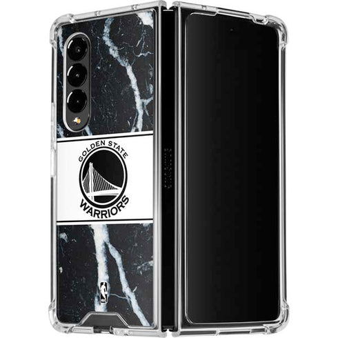 NBA Golden State Warriors Marble Galaxy Z Fold4 5G Clear Case