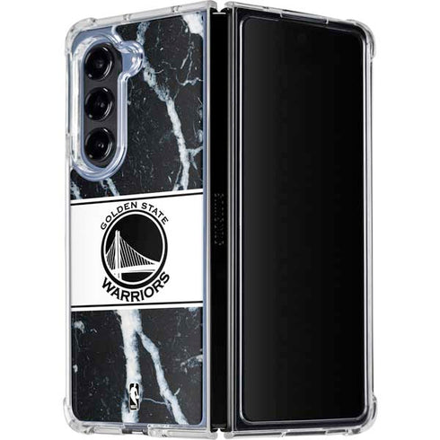 NBA Golden State Warriors Marble Galaxy Z Fold5 5G Clear Case