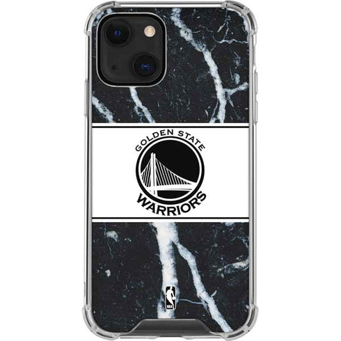 NBA Golden State Warriors Marble iPhone 15 Plus Clear Case