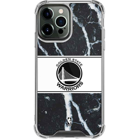 NBA Golden State Warriors Marble iPhone 14 Pro Max Clear Case