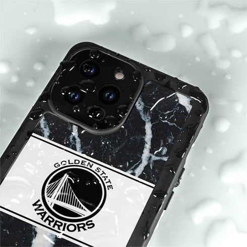 NBA Golden State Warriors Marble iPhone 14 Pro Max Waterproof Case