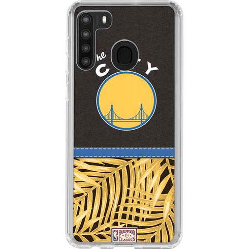 NBA Golden State Warriors Retro Palms Galaxy A21 Clear Case
