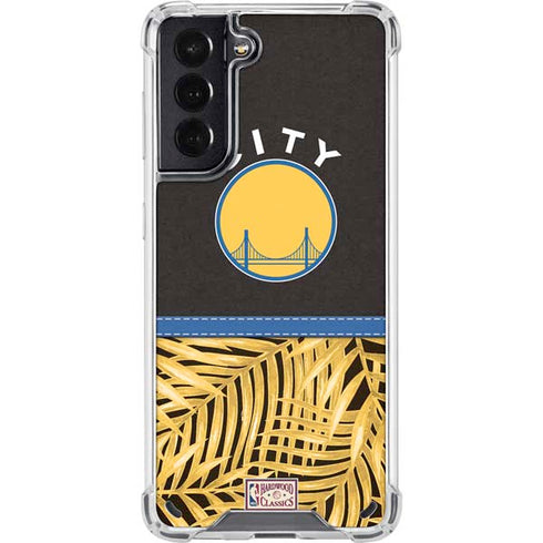 NBA Golden State Warriors Retro Palms Galaxy S21 5G Clear Case