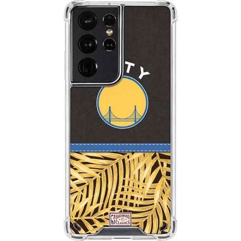 NBA Golden State Warriors Retro Palms Galaxy S21 Ultra 5G Clear Case
