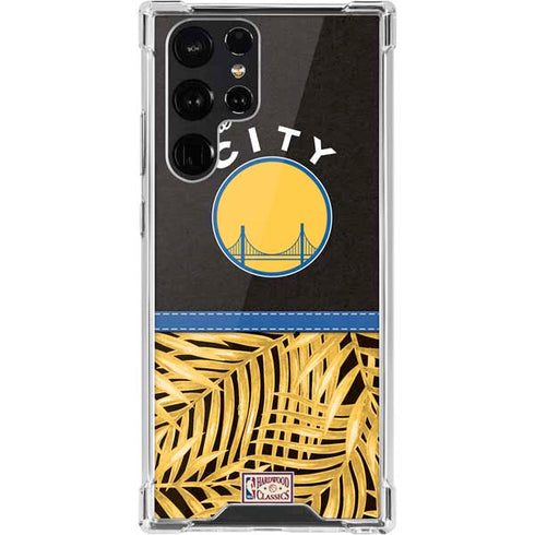 NBA Golden State Warriors Retro Palms Galaxy S22 Ultra Clear Case