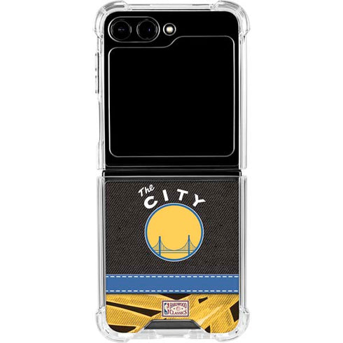 NBA Golden State Warriors Retro Palms Galaxy Z Flip5 5G Clear Case