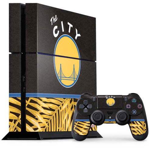 NBA Golden State Warriors Retro Palms PS4 Console and Controller Bundle Skin