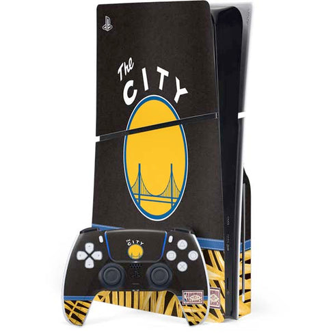 NBA Golden State Warriors Retro Palms PS5 Slim Disk Bundle Skin