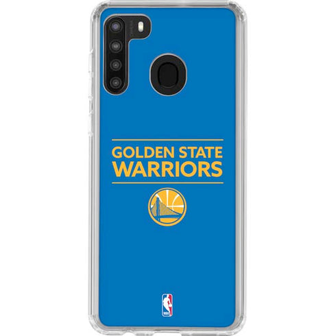 NBA Golden State Warriors Standard - Blue Galaxy A21 Clear Case