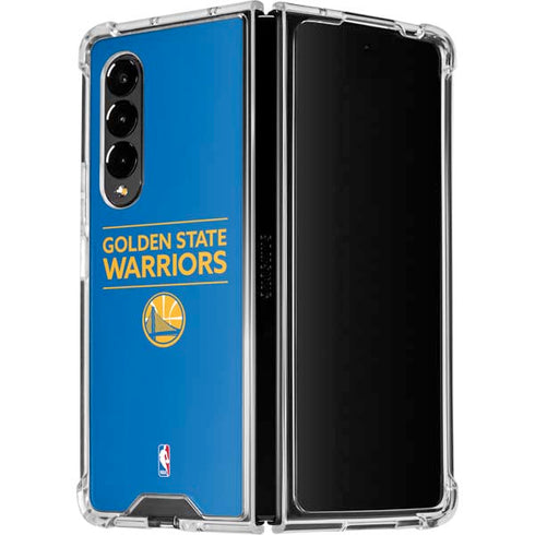 NBA Golden State Warriors Standard - Blue Galaxy Z Fold4 5G Clear Case