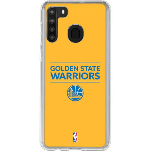 NBA Golden State Warriors Standard - Yellow Galaxy A21 Clear Case