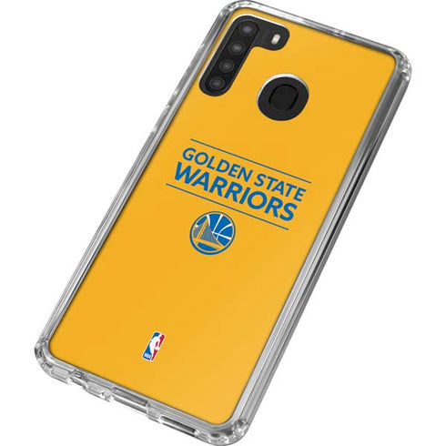 NBA Golden State Warriors Standard - Yellow Galaxy A21 Clear Case