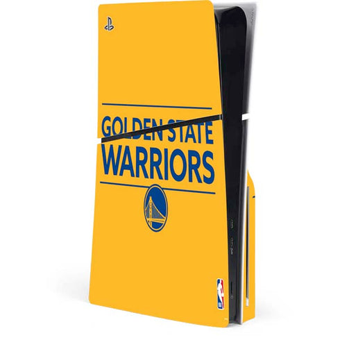 NBA Golden State Warriors Standard - Yellow PS5 Slim Disk Console Skin