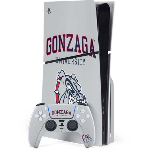 Gonzaga University Collegiate Text PS5 Slim Disk Bundle Skin