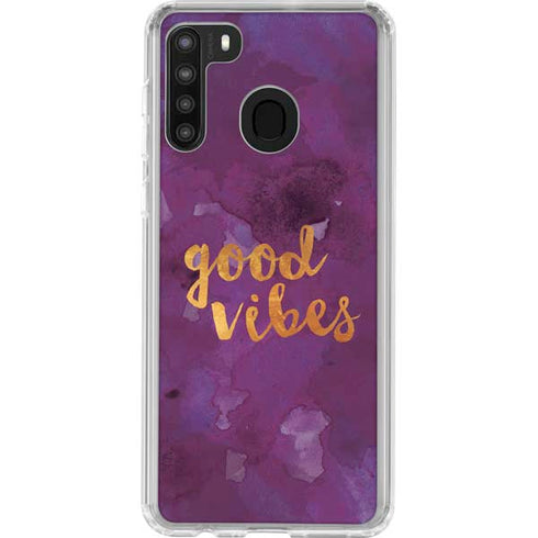 Good Vibes Galaxy A21 Clear Case