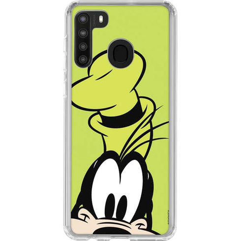 Disney Friends Goofy Up Close Galaxy A21 Clear Case