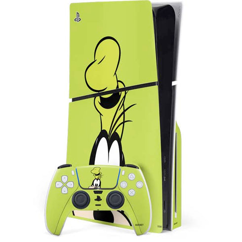 Disney Friends Goofy Up Close PS5 Slim Disk Bundle Skin