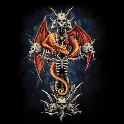 Gothic Dragon & Skull Cross by Sarah Richter Dell Alienware Skin