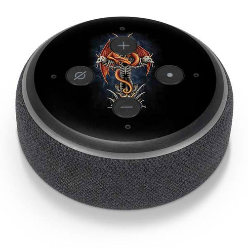 Gothic Dragon & Skull Cross by Sarah Richter Amazon Echo Dot Skin