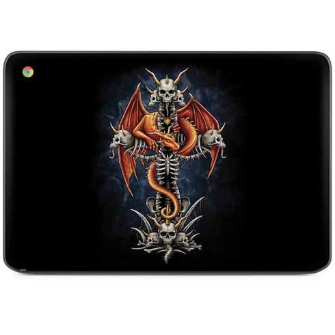 Gothic Dragon & Skull Cross by Sarah Richter HP Chromebook Skin