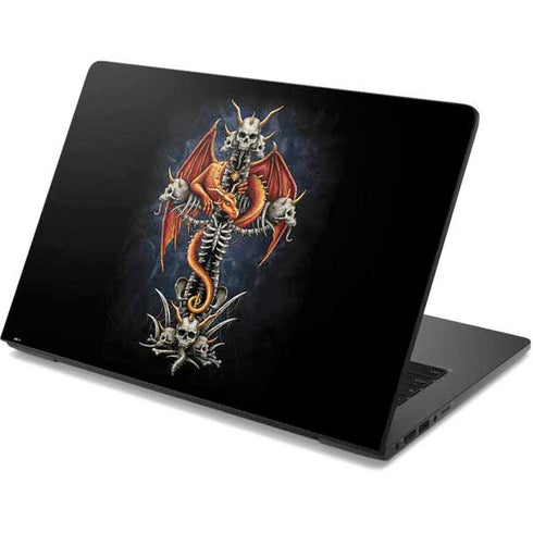 Gothic Dragon & Skull Cross by Sarah Richter Dell Chromebook Skin