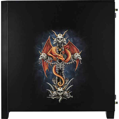 Gothic Dragon & Skull Cross by Sarah Richter Corsair 4000D Tempered Glass Mid-Tower ATX Case Skin