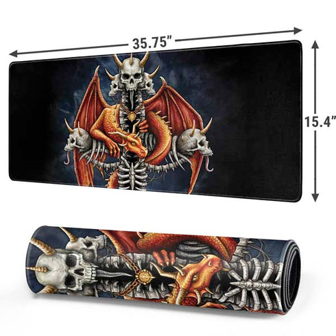 Gothic Dragon & Skull Cross by Sarah Richter Gaming Mouse Pad
