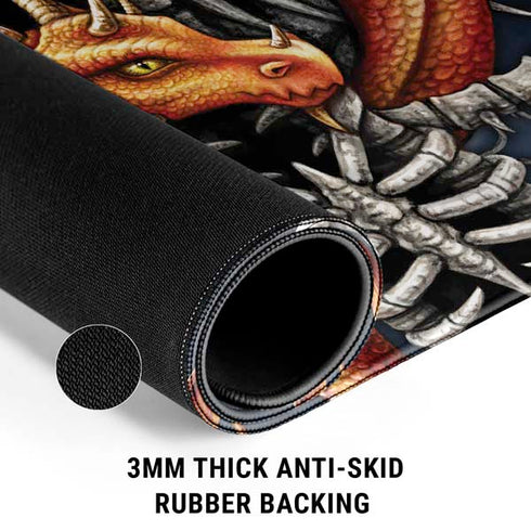 Gothic Dragon & Skull Cross by Sarah Richter Gaming Mouse Pad