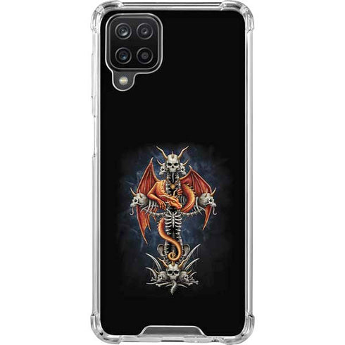 Gothic Dragon & Skull Cross by Sarah Richter Galaxy A12 Clear Case