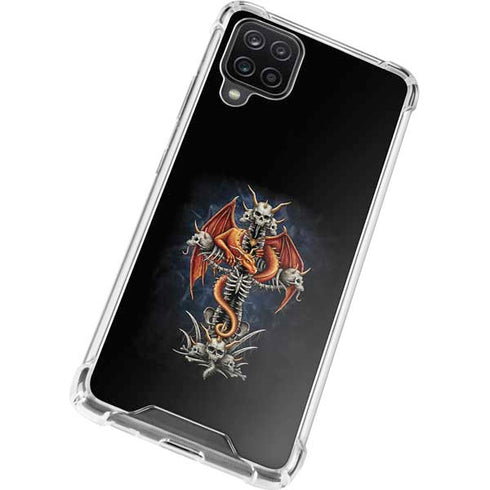 Gothic Dragon & Skull Cross by Sarah Richter Galaxy A12 Clear Case