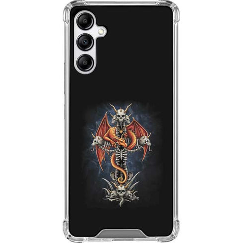Gothic Dragon & Skull Cross by Sarah Richter Galaxy A14 5G Clear Case
