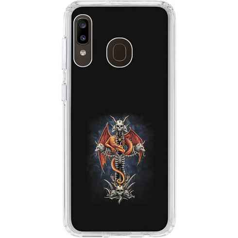 Gothic Dragon & Skull Cross by Sarah Richter Galaxy A20 Clear Case