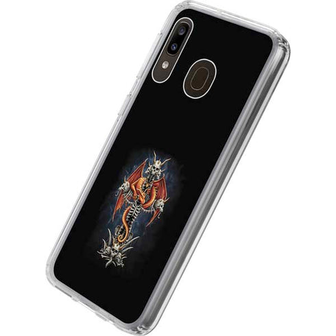 Gothic Dragon & Skull Cross by Sarah Richter Galaxy A20 Clear Case