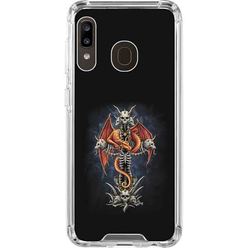Gothic Dragon & Skull Cross by Sarah Richter Galaxy A30 Clear Case