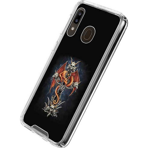 Gothic Dragon & Skull Cross by Sarah Richter Galaxy A30 Clear Case
