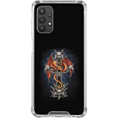 Gothic Dragon & Skull Cross by Sarah Richter Galaxy A32 5G Clear Case