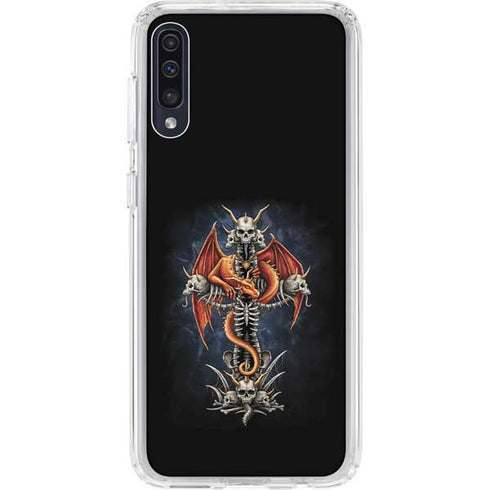 Gothic Dragon & Skull Cross by Sarah Richter Galaxy A50 Clear Case