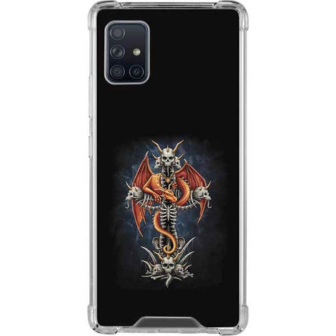 Gothic Dragon & Skull Cross by Sarah Richter Galaxy A51 5G Clear Case
