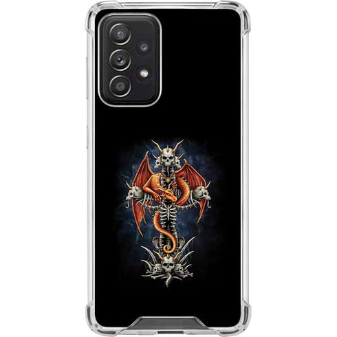 Gothic Dragon & Skull Cross by Sarah Richter Galaxy A52 5G Clear Case