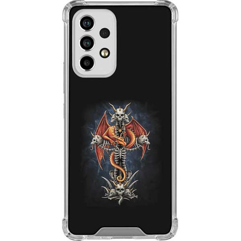Gothic Dragon & Skull Cross by Sarah Richter Galaxy A53 5G Clear Case