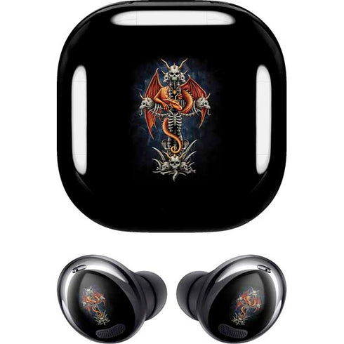 Gothic Dragon & Skull Cross by Sarah Richter Galaxy Buds Pro Skin