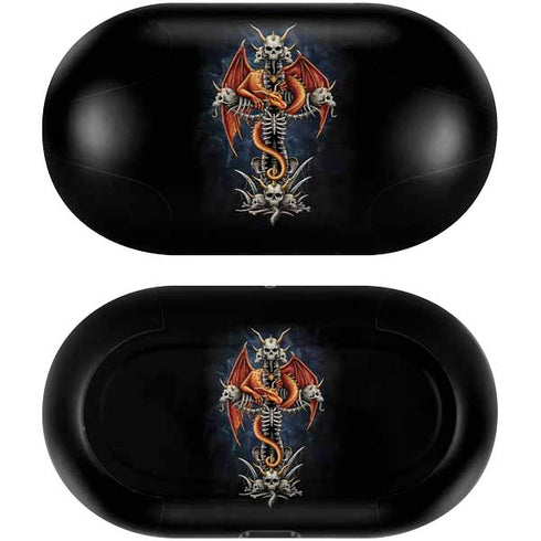 Gothic Dragon & Skull Cross by Sarah Richter Galaxy Buds Skin
