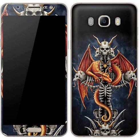Gothic Dragon & Skull Cross by Sarah Richter Galaxy J7 Skin