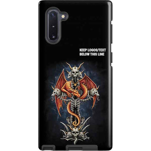 Gothic Dragon & Skull Cross by Sarah Richter Galaxy Note 10 Pro Case