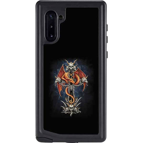 Gothic Dragon & Skull Cross by Sarah Richter Galaxy Note 10 Waterproof Case